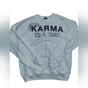 White Graphic Crew Neck Song Inspired Women's Sweater Size XS